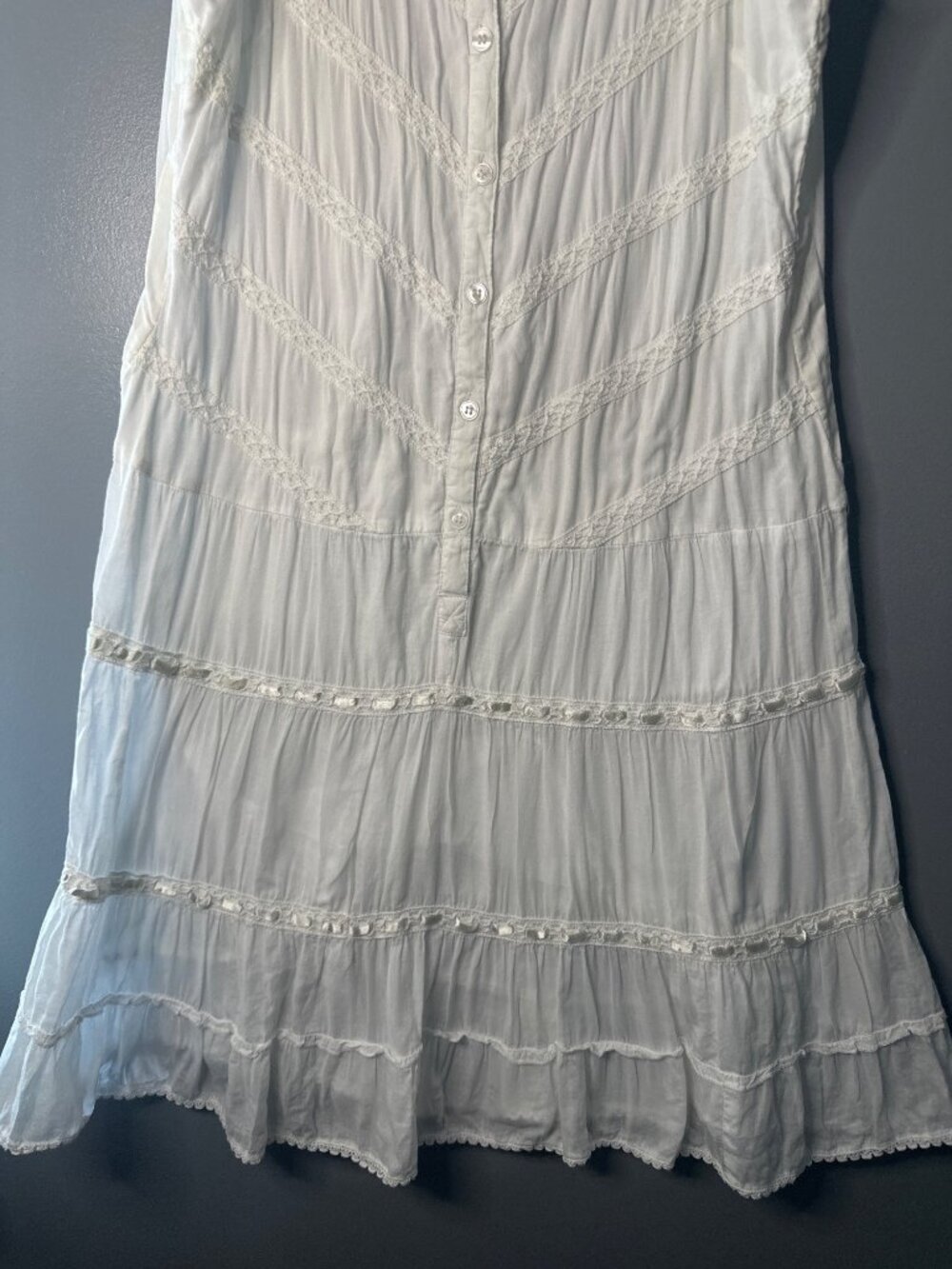 JFW White Milkmaid Cottagecore Dress Sleeveless Romantic Sundress Size M - Picture 3 of 7